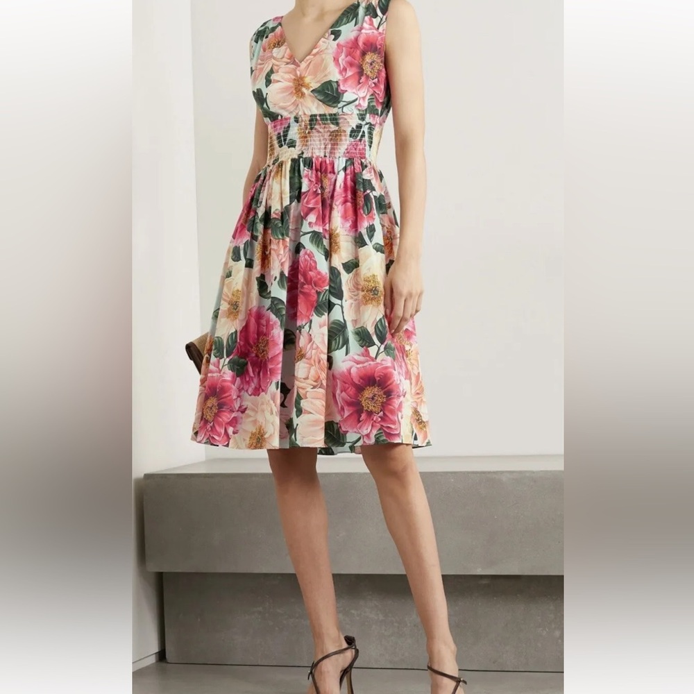 Dolce & Gabanna Midi Poplin Dress NWT size 48